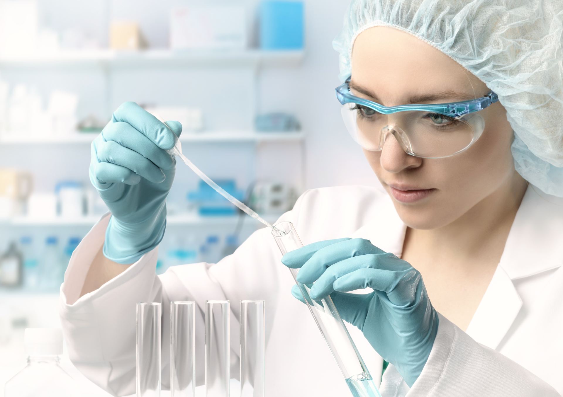 Professional medical person doing tests at the laboratory